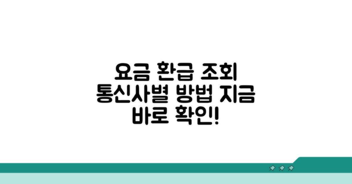 통신사별 요금 환급 조회 절차