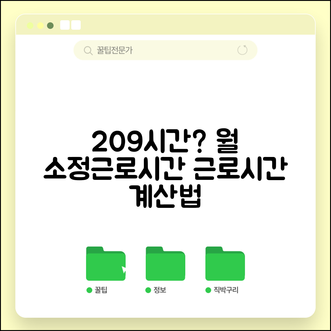 209시간 계산법 | 월 소정근로시간 | 근로시간 계산 기준