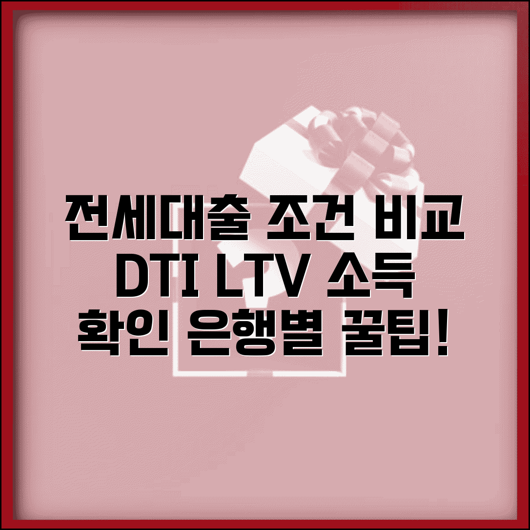 전세대출 조건 은행별 기준 | DTI LTV 소득 요건 전세자금대출 자격 비교