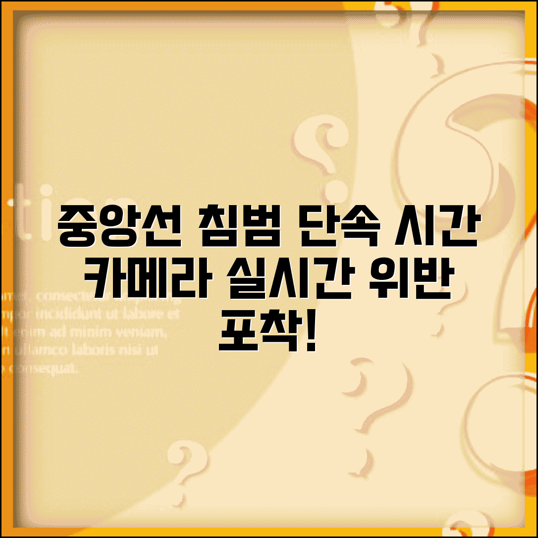 중앙선 침범 단속시간 도로 | 중앙선 위반 단속 카메라와 실시간 위반 적발