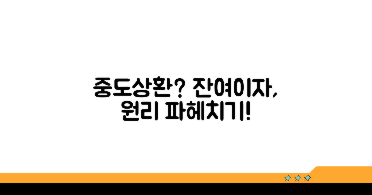 중도상환, 잔여이자 원리