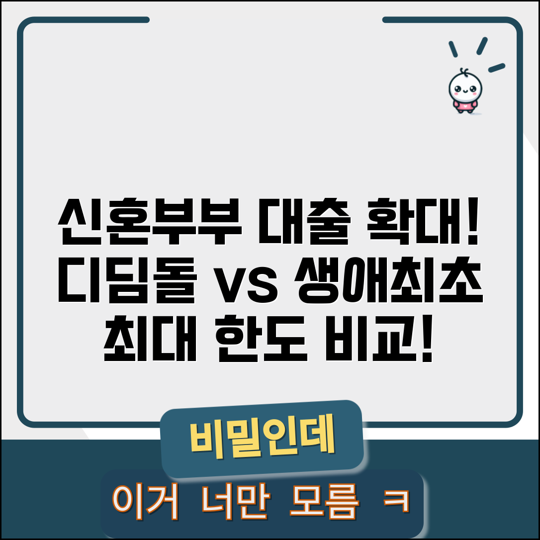 신혼부부 매매대출 한도 늘렸다 | 디딤돌대출 vs 생애최초 비교