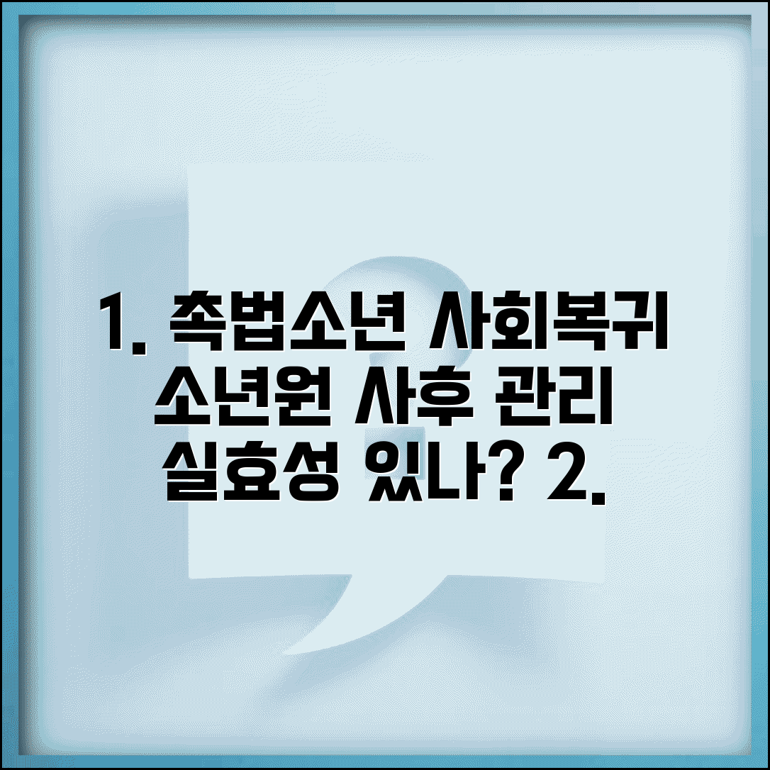 촉법소년 사회복귀 프로그램 현황 | 소년원 출소 후 사후 관리 체계의 실효성