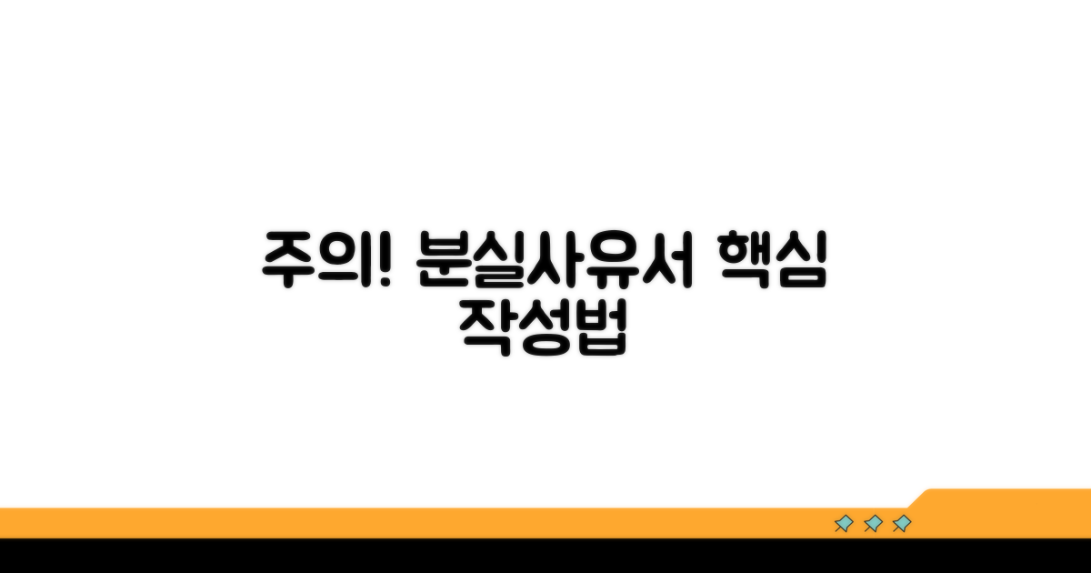 분실사유서 작성 시 주의점