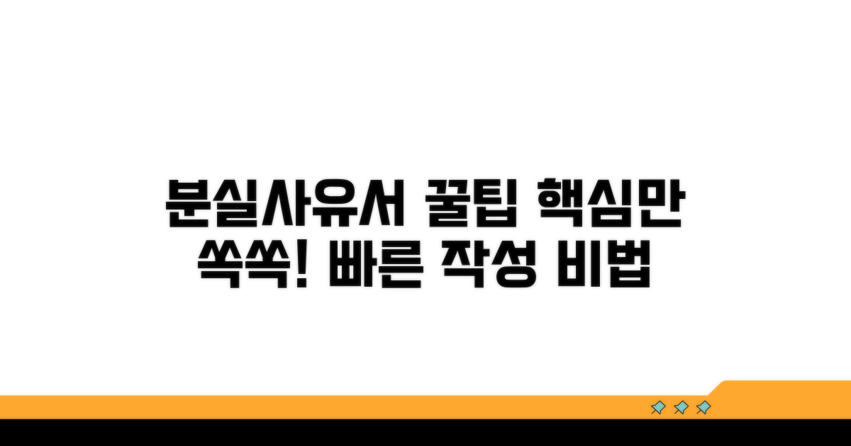 분실사유서 활용 꿀팁 모음