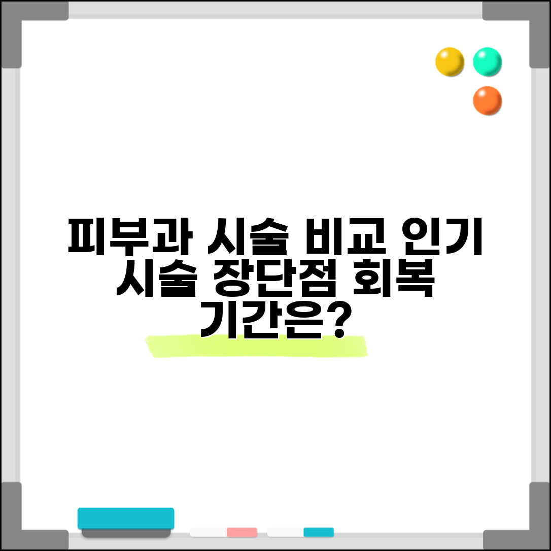 피부과 시술 효과 비교 인기 시술별 장단점과 회복 기간