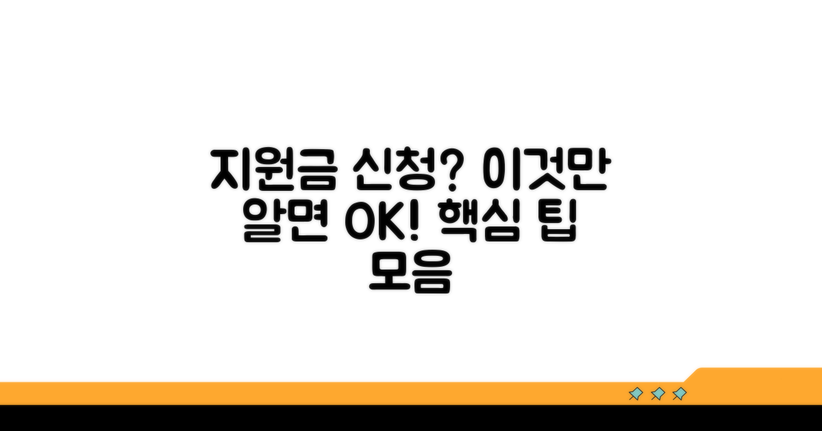 지원금 신청 시 유의사항과 팁