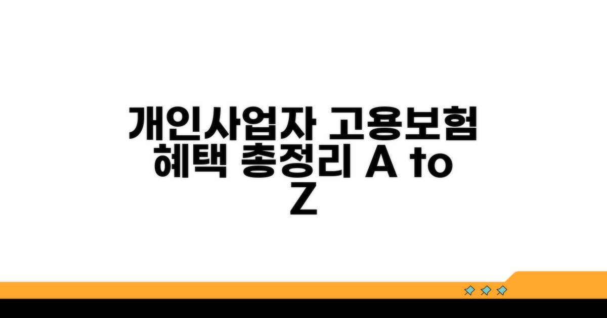 개인사업자 고용보험 혜택 총정리