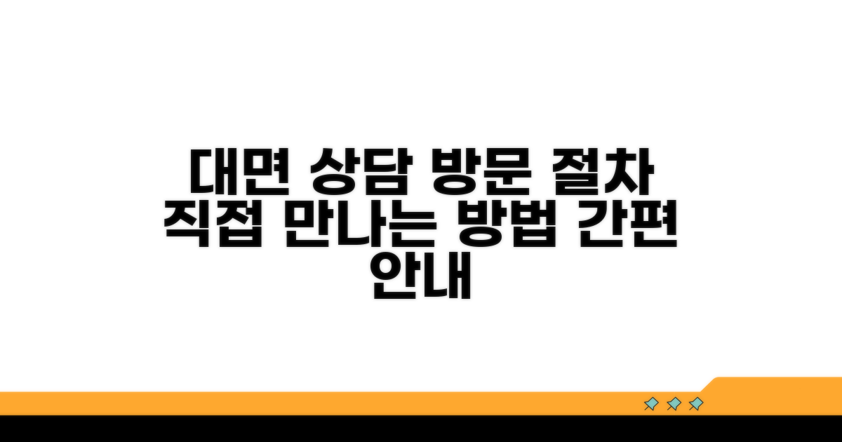 대면 상담: 직접 방문 절차 안내
