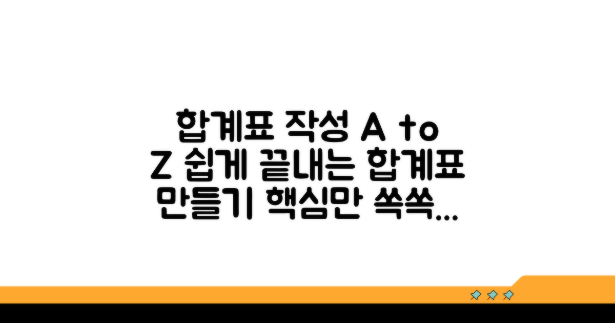 합계표 작성 방법 및 절차
