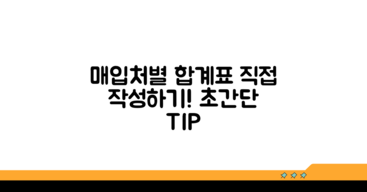 매입처별 합계표, 직접 작성해보기