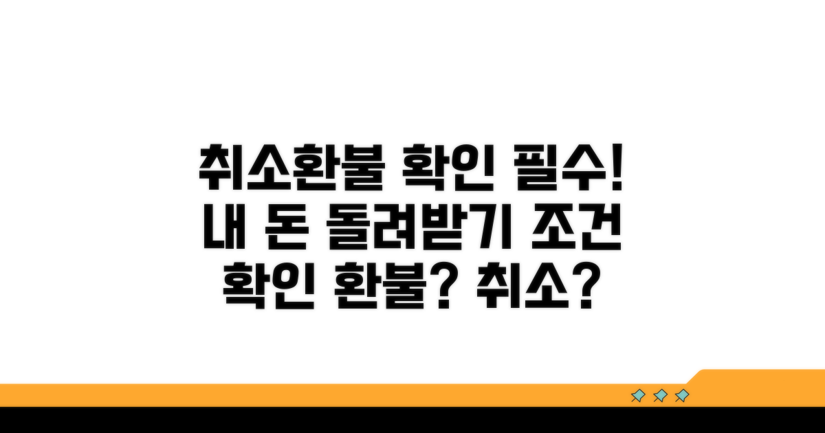 취소 규정 확인과 환불 조건 살펴보기