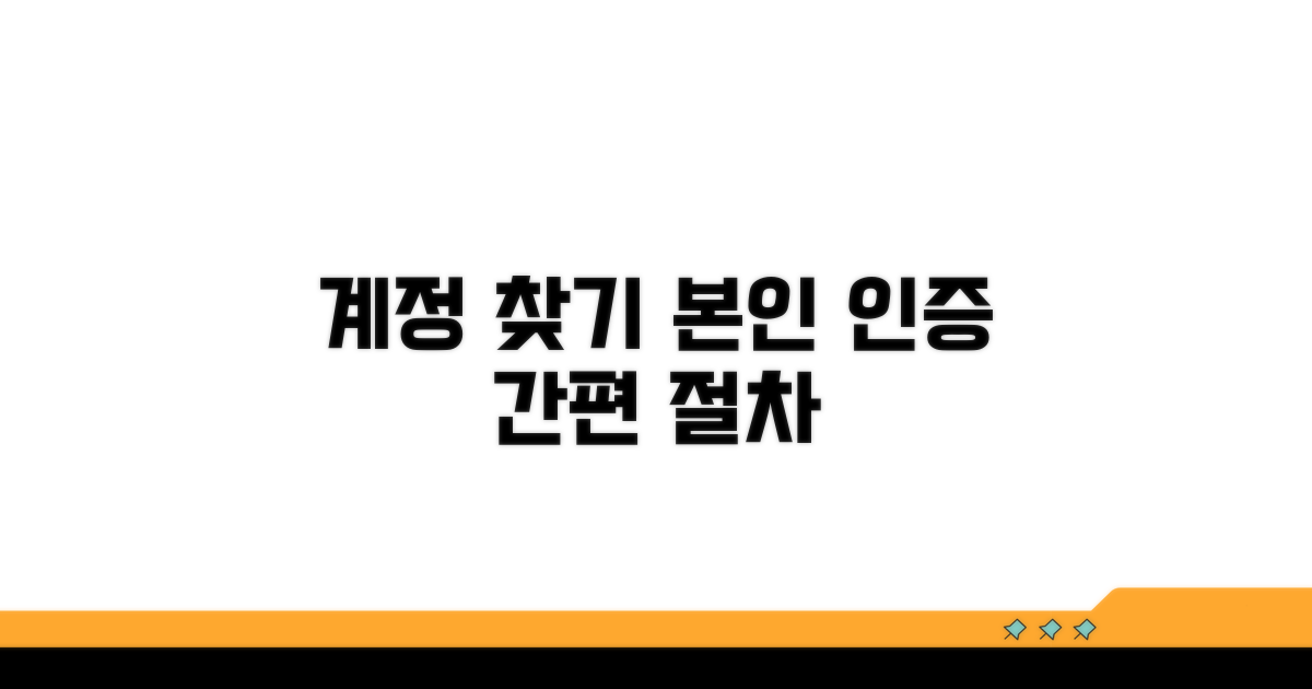 계정 찾기 위한 본인 인증 절차