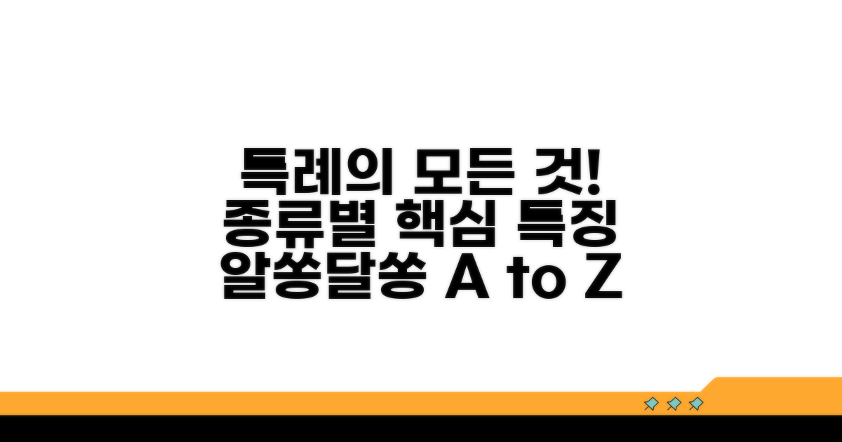 알쏭달쏭 특례 종류별 특징