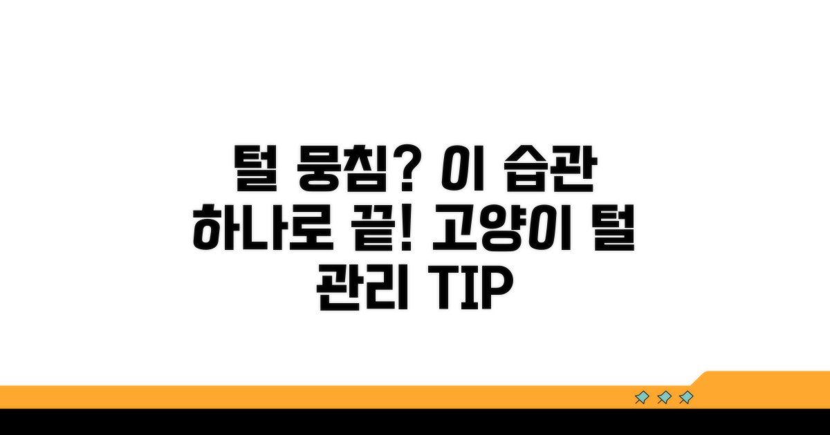 털 뭉침 방지를 위한 생활 습관