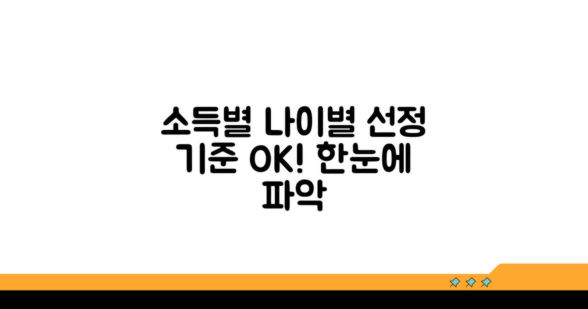 소득, 나이별 선정 기준 쉽게 보기