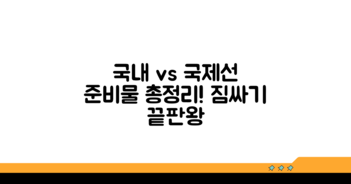 국내선 vs 국제선 준비물 비교