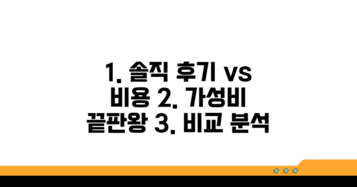 비용과 솔직한 후기 비교 분석