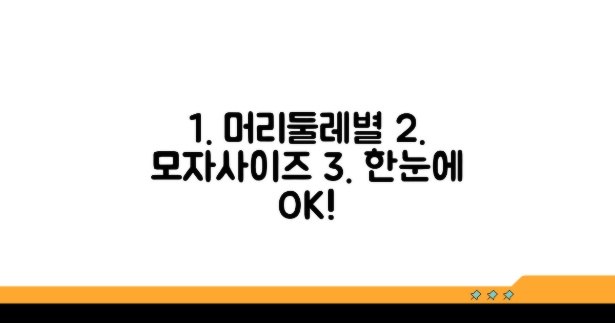 머리둘레별 모자 사이즈표 한눈에 보기