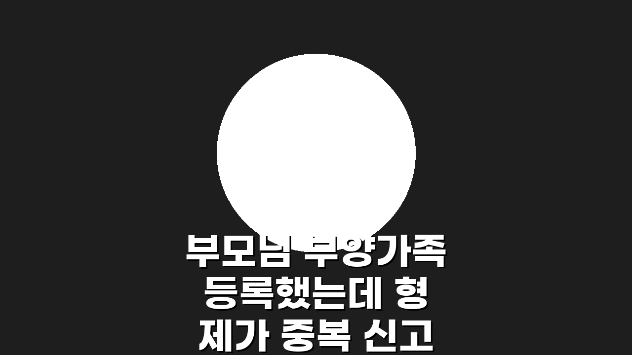 부모님 부양가족 등록했는데 형제가 중복 신고했을 때 대처법 A to Z
