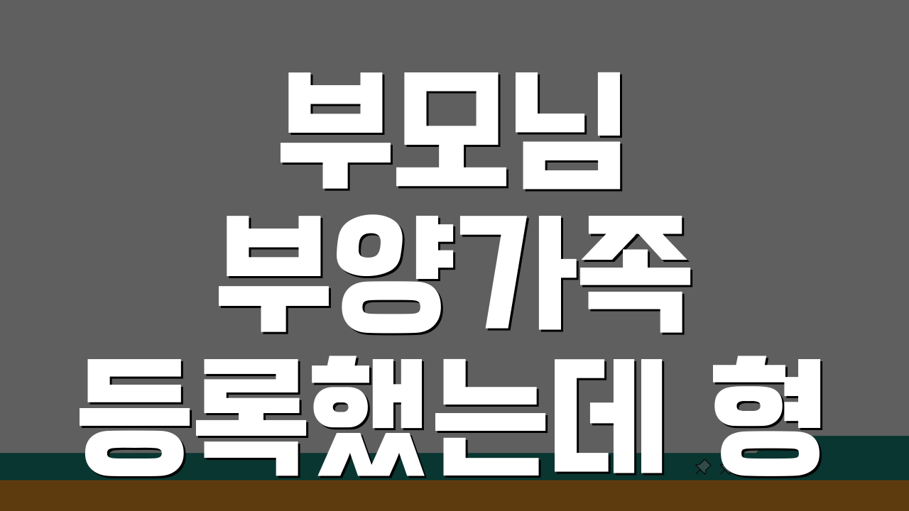 부모님 부양가족 등록했는데 형제가 중복 신고했을 때 대처법 A to Z