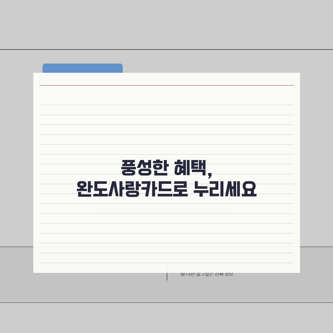 완도사랑카드 발급 충전 혜택 총정리 5가지 핵심 정보