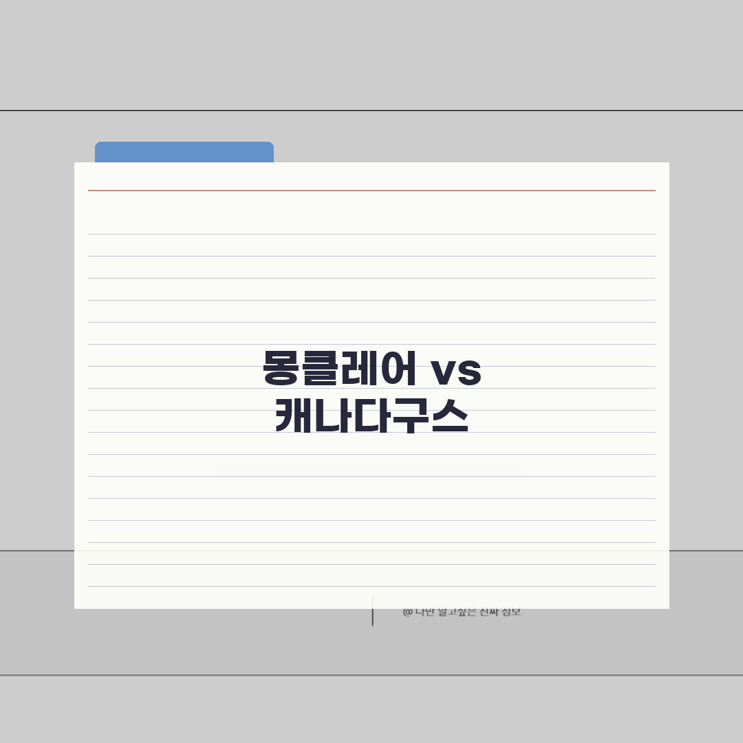 몽클레어 vs 캐나다구스 명품 패딩 추천 및 가격 비교 TOP 5